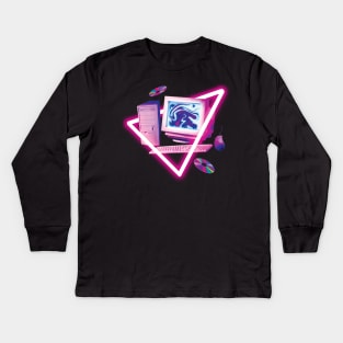 Computer Wave Kids Long Sleeve T-Shirt